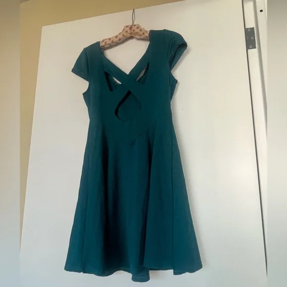 Free People fit n flare teal dress - Picture 5 of 11